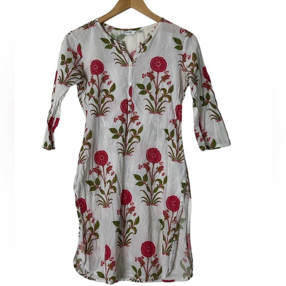 Max | Floral cotton button front dress size small
